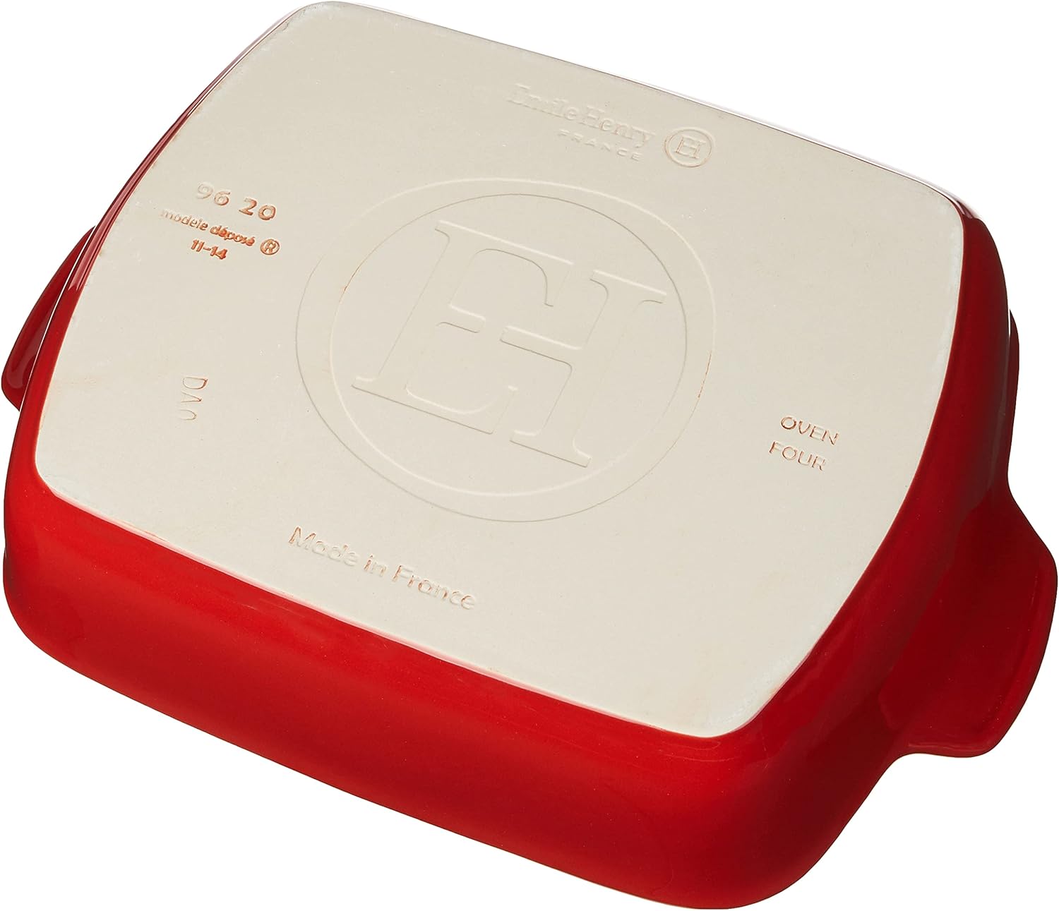 Emile Henry Modern Classics – Panadero rectangular pequeño de 11 x 10, 11 x 8 pulgadas, rojo rojo