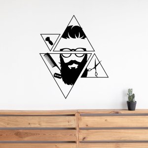 Vinyl Wall Decal Barbershop Hairdresser Beard Hipster Salon Stickers Large Decor (2758ig) Black Vinyl Wall Decal Barbershop Hairdresser Beard Hipster Salon Stickers Large Decor (2758ig) Black