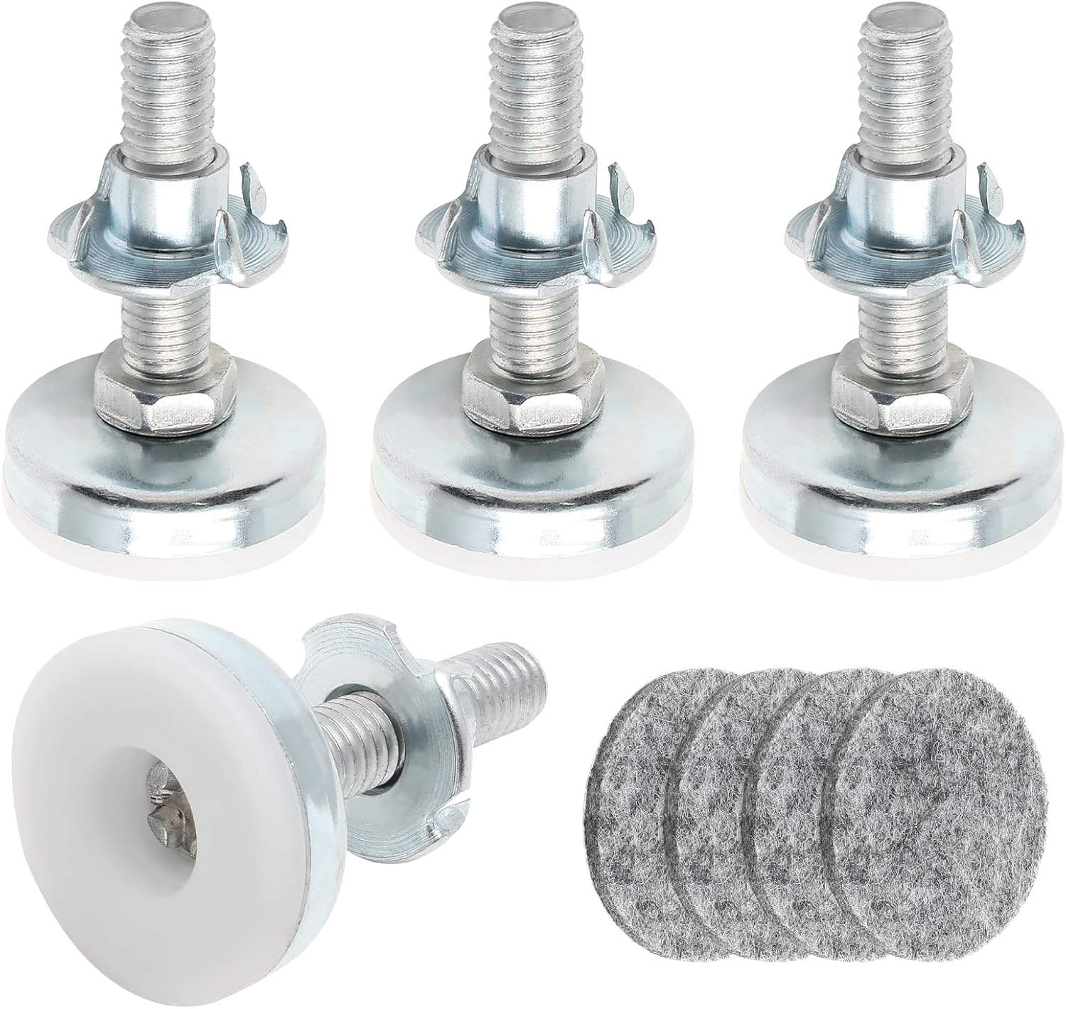 4 pies niveladores de muebles de 38 pulgadas y 16 hilos resistentes, niveladores ajustables para muebles con rosca en T para silla, mesa, patas de