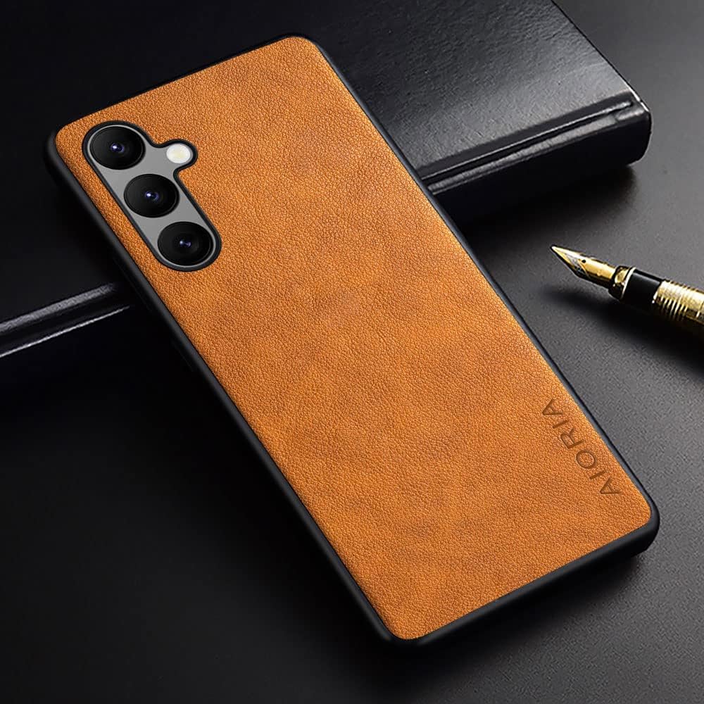 AIORIA Funda protectora completa para Samsung Galaxy A54, funda de cuero premium para teléfono con diseño retro para Samsung Galaxy A54 5G (naranja)