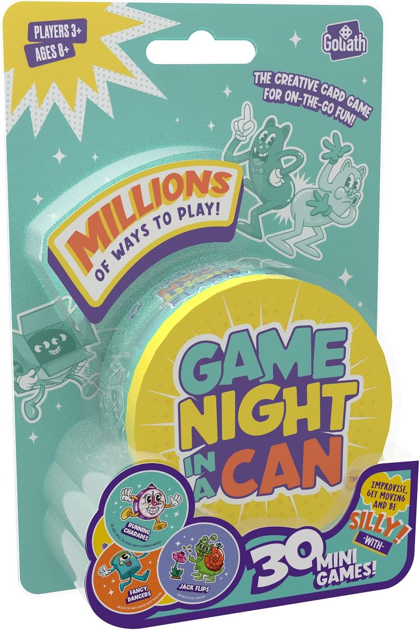 Goliath Noche de juegos en una lata – Incluye 30 divertidos minijuegos – 3 o más jugadores, a partir de 8 años