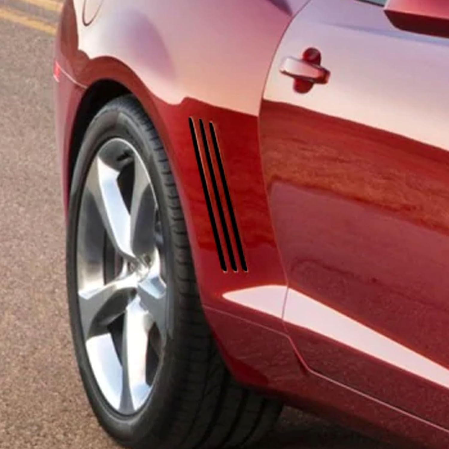 Xotic Tech – 6 calcomanías de vinilo con incrustaciones de vinilo para carrocería L&R para ventilación lateral, compatible con Chevrolet Camaro
