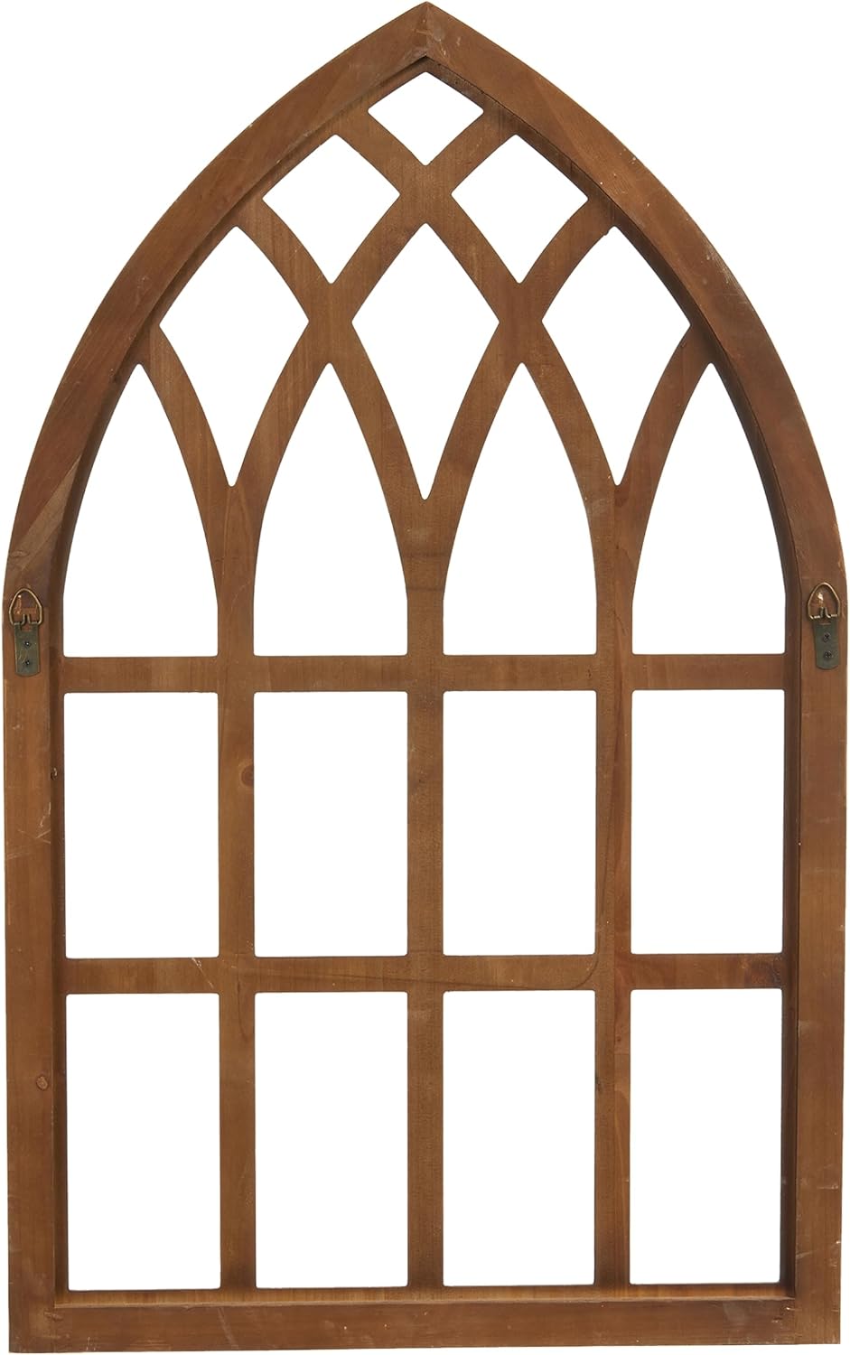 Sintosin Marcos de ventana de granja para decoración de pared de sala de estar de 20 x 32 pulgadas, marco de ventana de madera rústica arqueada