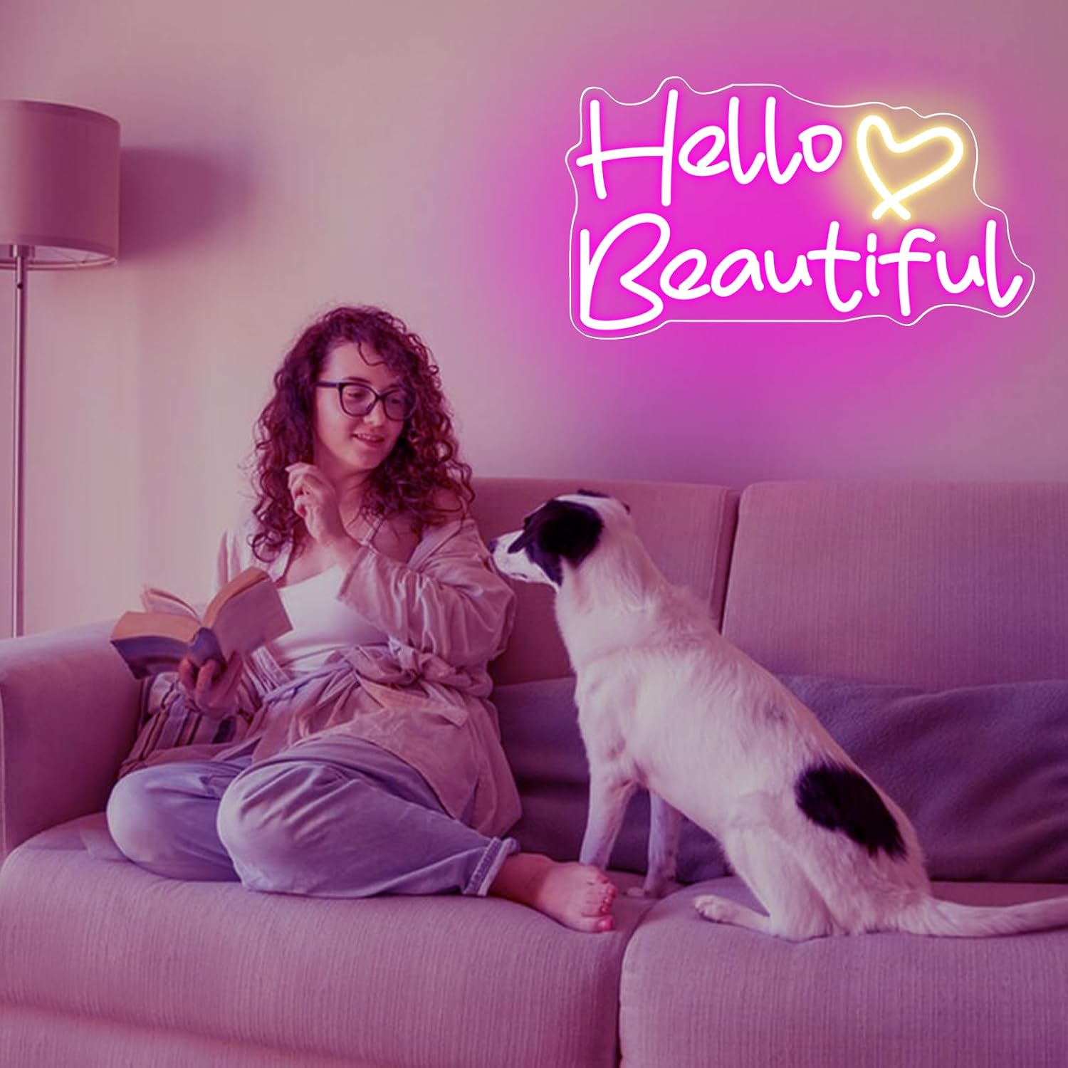 Neonawall Letreros de neón con texto en inglés Hello Beautiful, luz LED de neón para decoración de pared para despedida de soltera, cumpleaños,