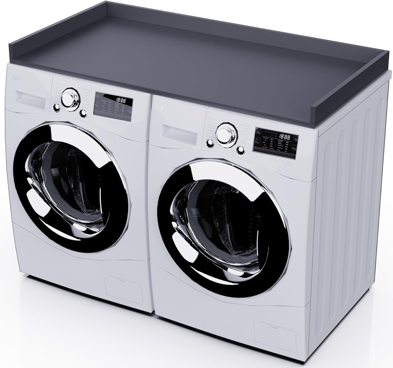OfficeSimpli – Lavadora y secadora de encimera, laminado, rieles de borde, fabricada con material reciclado, fácil de limpiar, artículos esenciales