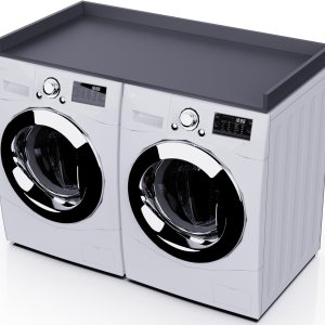 OfficeSimpli – Lavadora y secadora de encimera, laminado, rieles de borde, fabricada con material reciclado, fácil de limpiar, artículos esenciales OfficeSimpli – Lavadora y secadora de encimera, laminado, rieles de borde, fabricada con material reciclado, fácil de limpiar, artículos esenciales