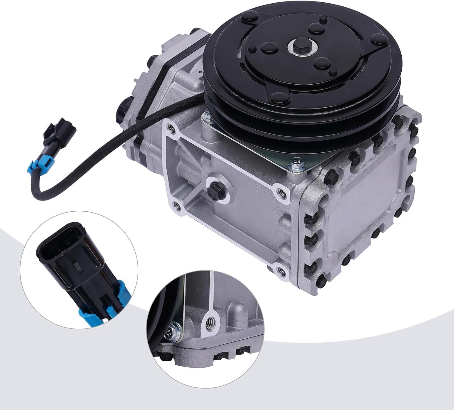 Compresor de CA apto para Freightliner 1998-1997, para Kenworth, 2000-1996, para Peterbilt 2000-1996, reemplazo del compresor de aire acondicionado