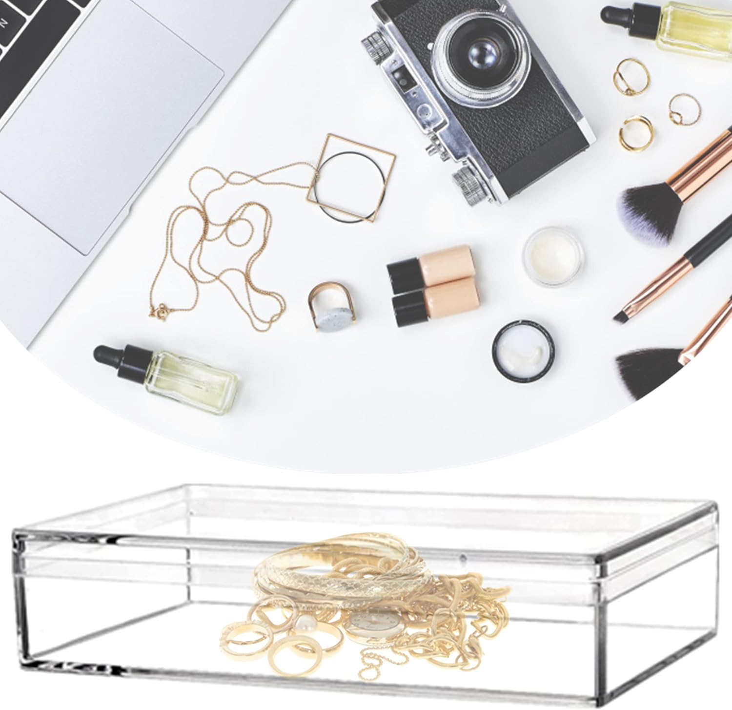 Caja de acrílico transparente con tapas, paquete de 4 cubos cuadrados de plástico acrílico de 4.3 x 2.7 x 1 pulgadas, cajas de dulces de Navidad
