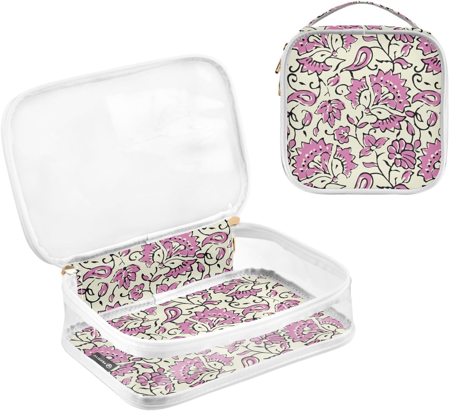 ZOEO Bolsas de maquillaje transparentes, paquete de 2 bolsas de viaje, neceser, organizador portátil de cosméticos, para hombres y mujeres, bolsa de