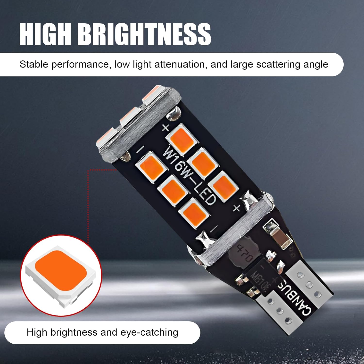 Pack-4 Car T15 LED Reversing Light, 2835-15SMD Bright Turn Signal Brake Light, Stable IC Driver Long Life Bulb, Universal Plug and Play Bulb