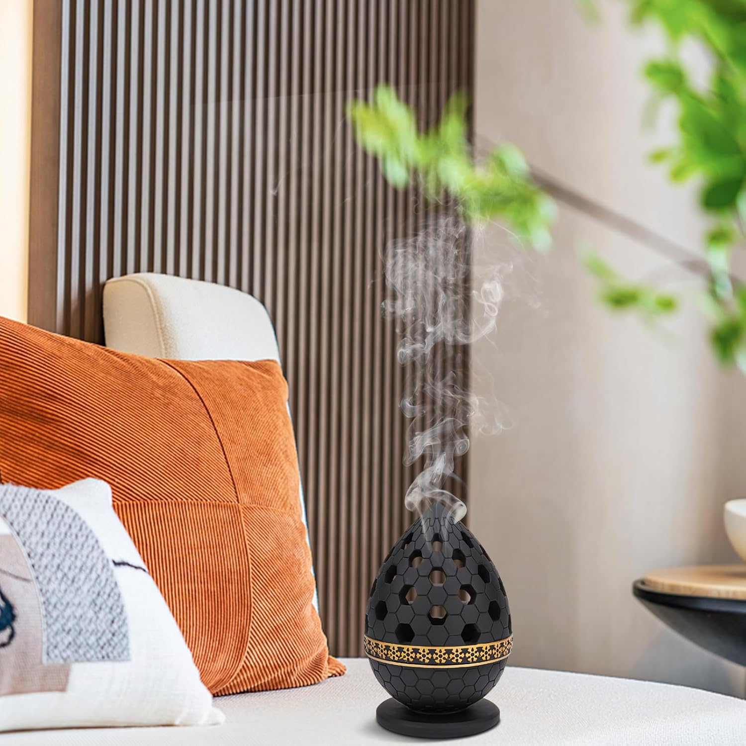 WURUIYANH Quemador de incienso de carbón, quemador de incienso de resina, para yoga, spa y aromaterapia, oficina y decoración del hogar (negro)