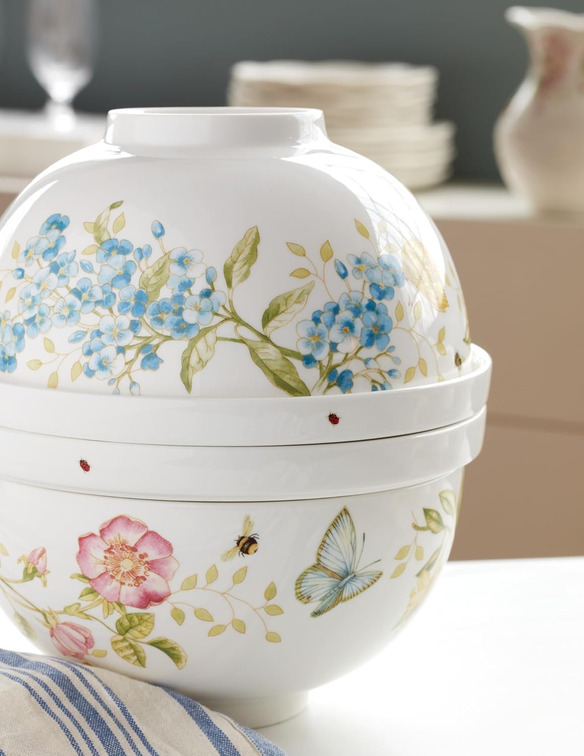 Lenox – Juego de vajilla tipo nido Luna Butterfly Meadow, 10.85 libras, multicolor