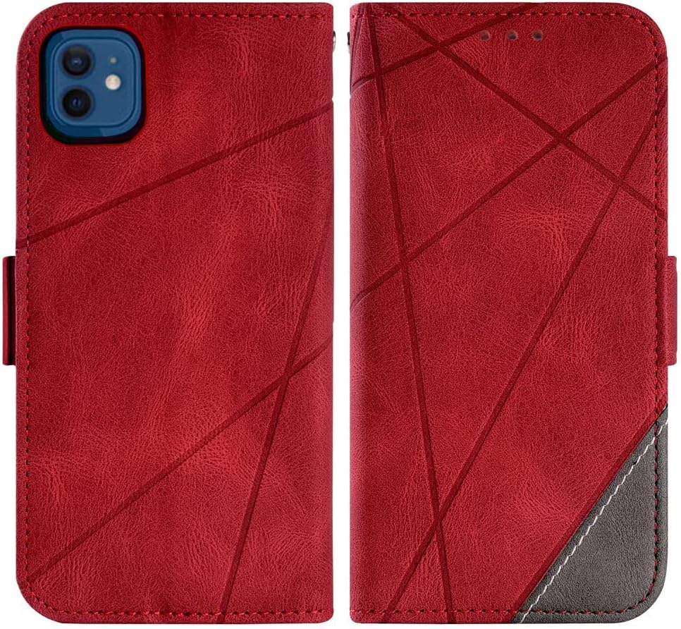 Asuwish Compatible con iPhone 12 Mini 5.4 Funda tipo cartera y protector de pantalla de vidrio templado, soporte de ranura para tarjetas, soporte