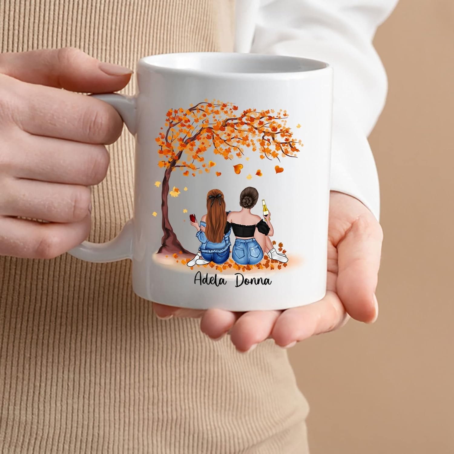 Taza de café blanca de 2 mejores amigos, 11 onzas, 15 onzas, taza de amistad personalizada para mujeres, mejor amiga, mejor amiga, hermana, hermana