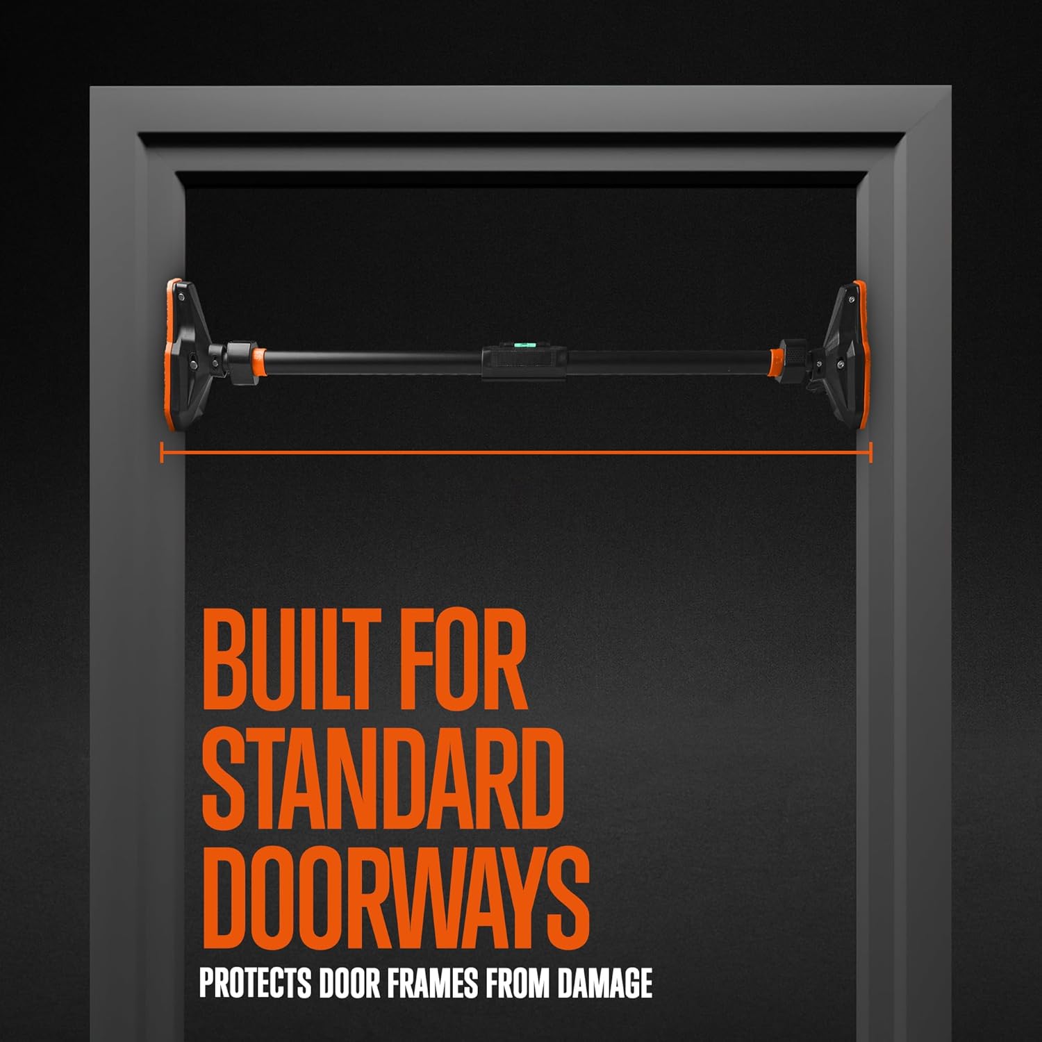 SQUATZ Adjustable Pull-Up & Chin-Up Bar – Door Frame Pullup & Doorway No-Screw, No-Damage Hanging Bar for Home Strength Training Exercise Equipment