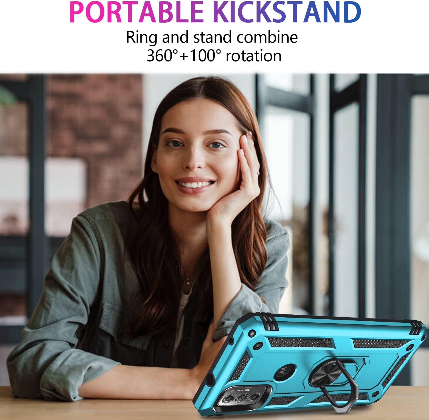 Funda para Moto G Play 2023  Moto G Pure  Moto G Power 2022 con 2 paquetes protector de pantalla de vidrio templado, funda a prueba de golpes de