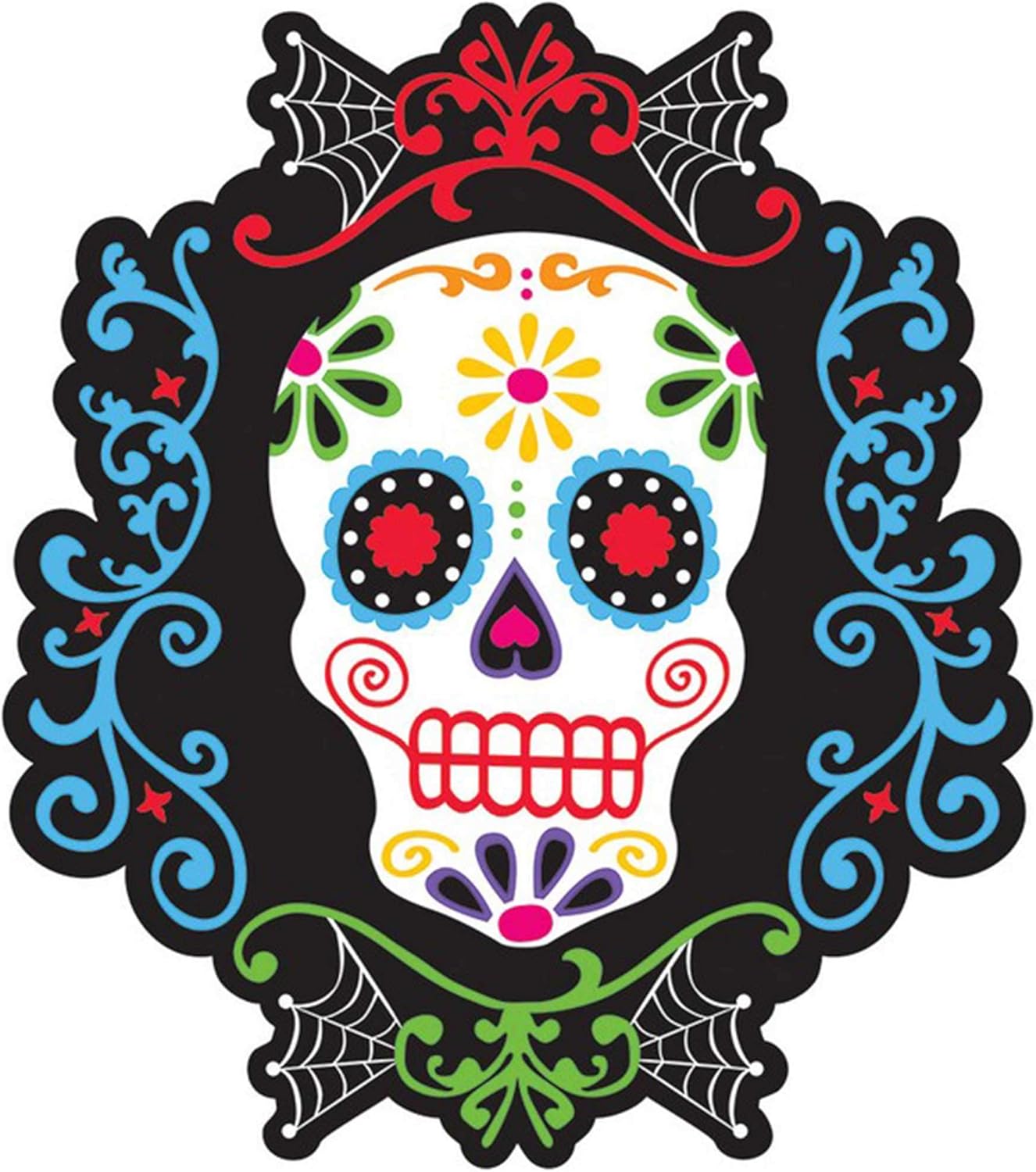 Amscan Día de los Muertos  Recorte de calavera de azúcar  Decoración de Halloween