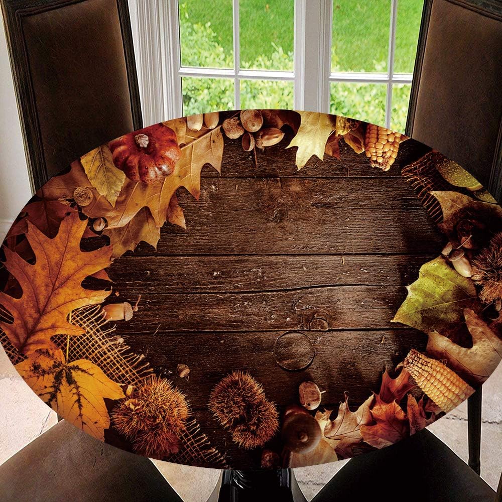 SUPNON Mantel redondo con bordes elásticos para Acción de Gracias, otoño, decorativo, para vacaciones, cenas, ocasiones especiales, estilo 058, apto