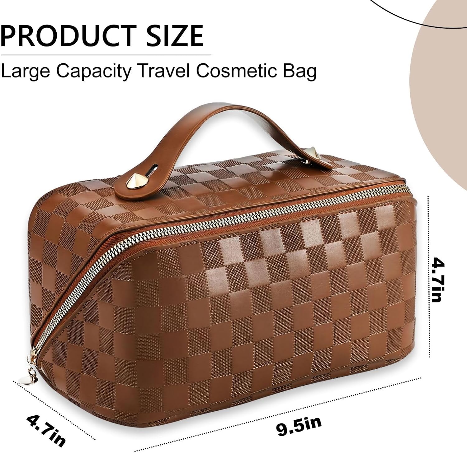 Bolsa de maquillaje de viaje para mujer, Marrón, Vida cotidiana