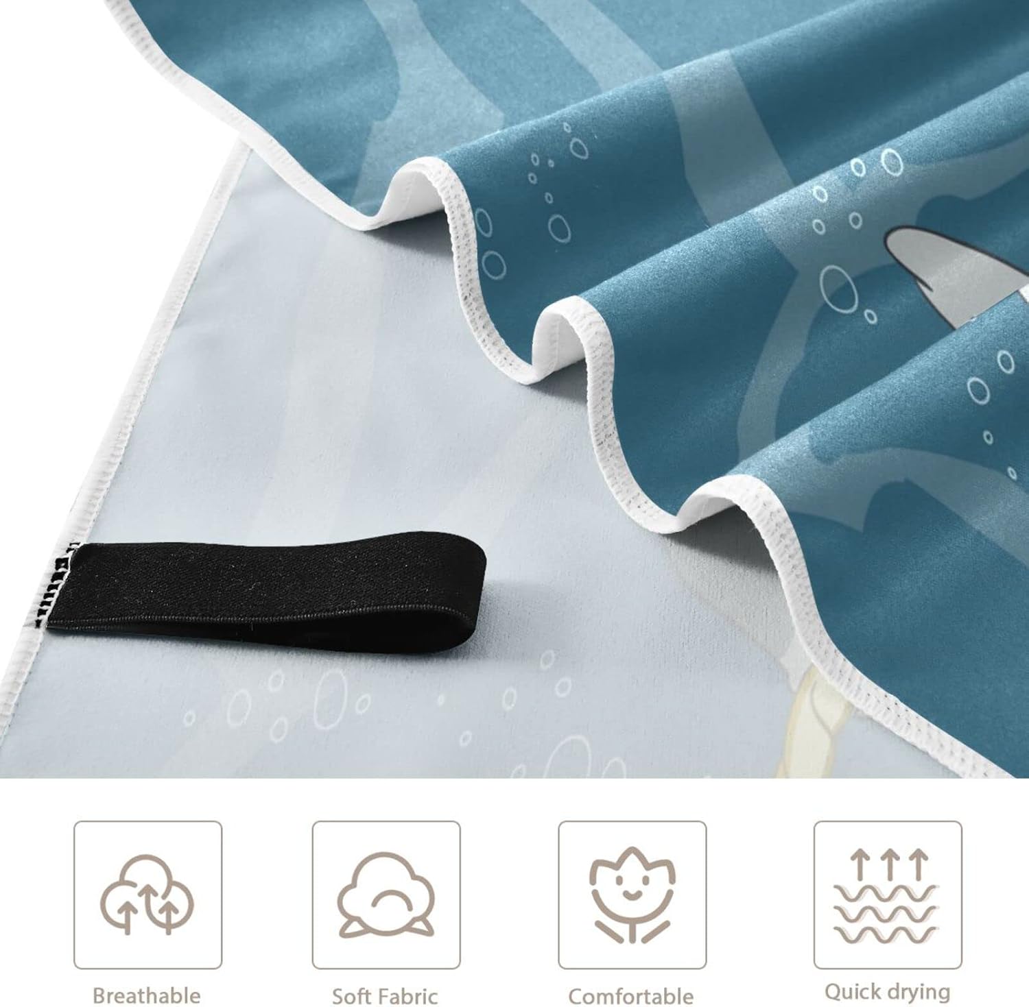 Unicorn Narwhal – Toalla de playa súper absorbente de gran tamaño, toalla ligera y compacta de secado rápido para natación, campamento, vacaciones