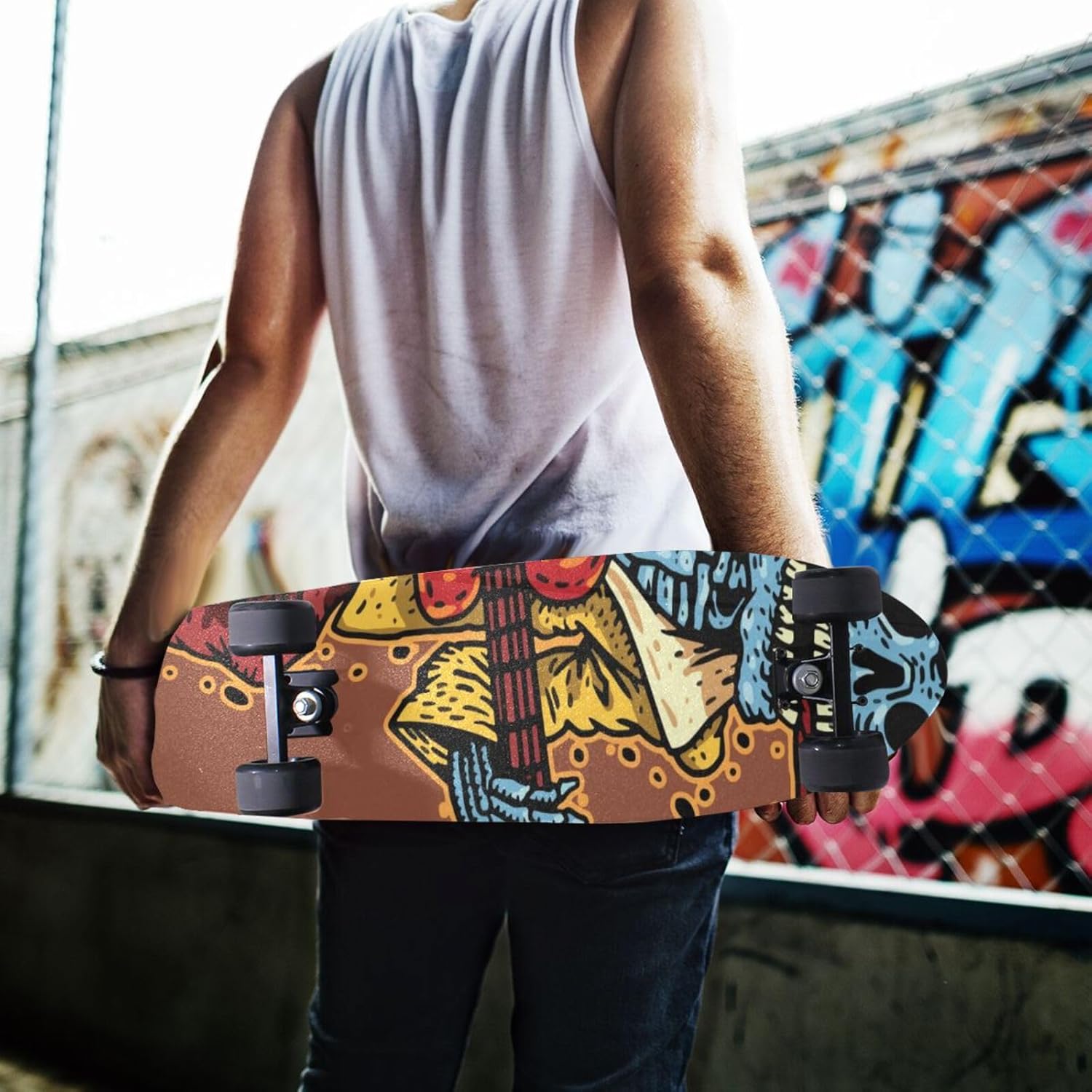 Famiho Blues Music – Cinta de agarre antideslizante para patineta, impermeable, 44 x 10 pulgadas, papel de lija