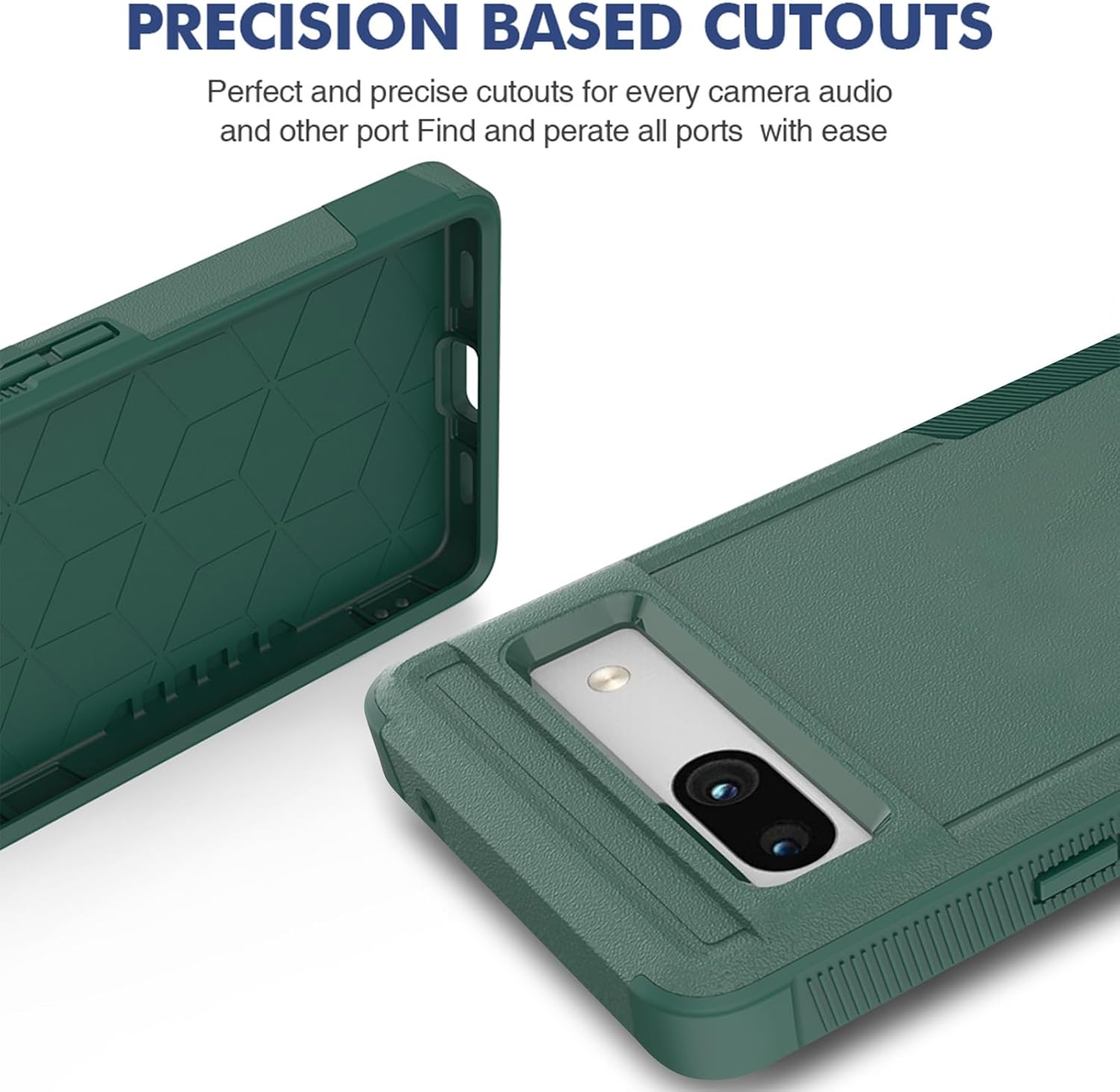 Oumida Funda para Google Pixel 7A, funda de teléfono Dual Guard Pixel 7a, capa trasera rígida de silicona híbrida a prueba de golpes, funda