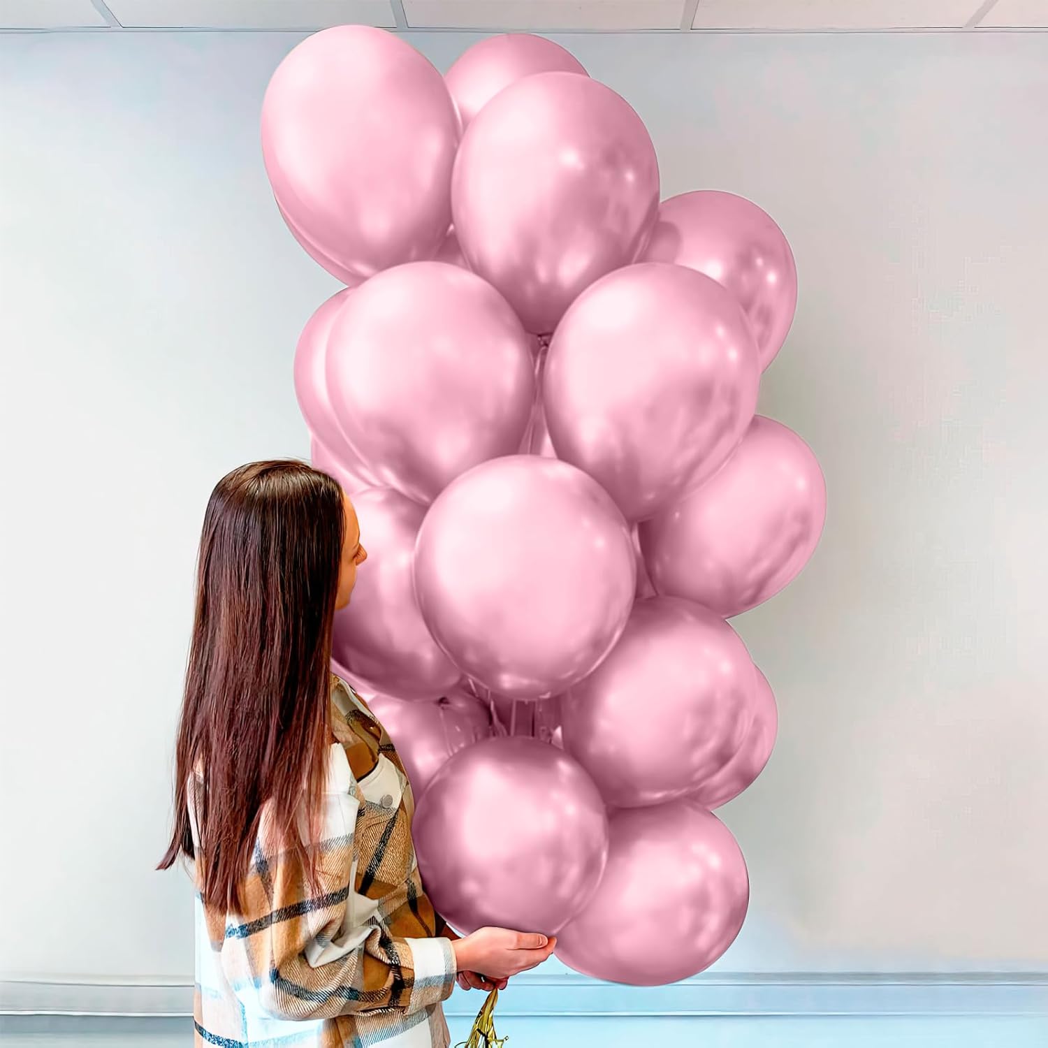 Globos rosados, 50 globos de 12 pulgadas, globos rosa claro, globos rosa pastel, globos rosa bebé, globos rosa pálido, decoraciones de fiesta rosa,