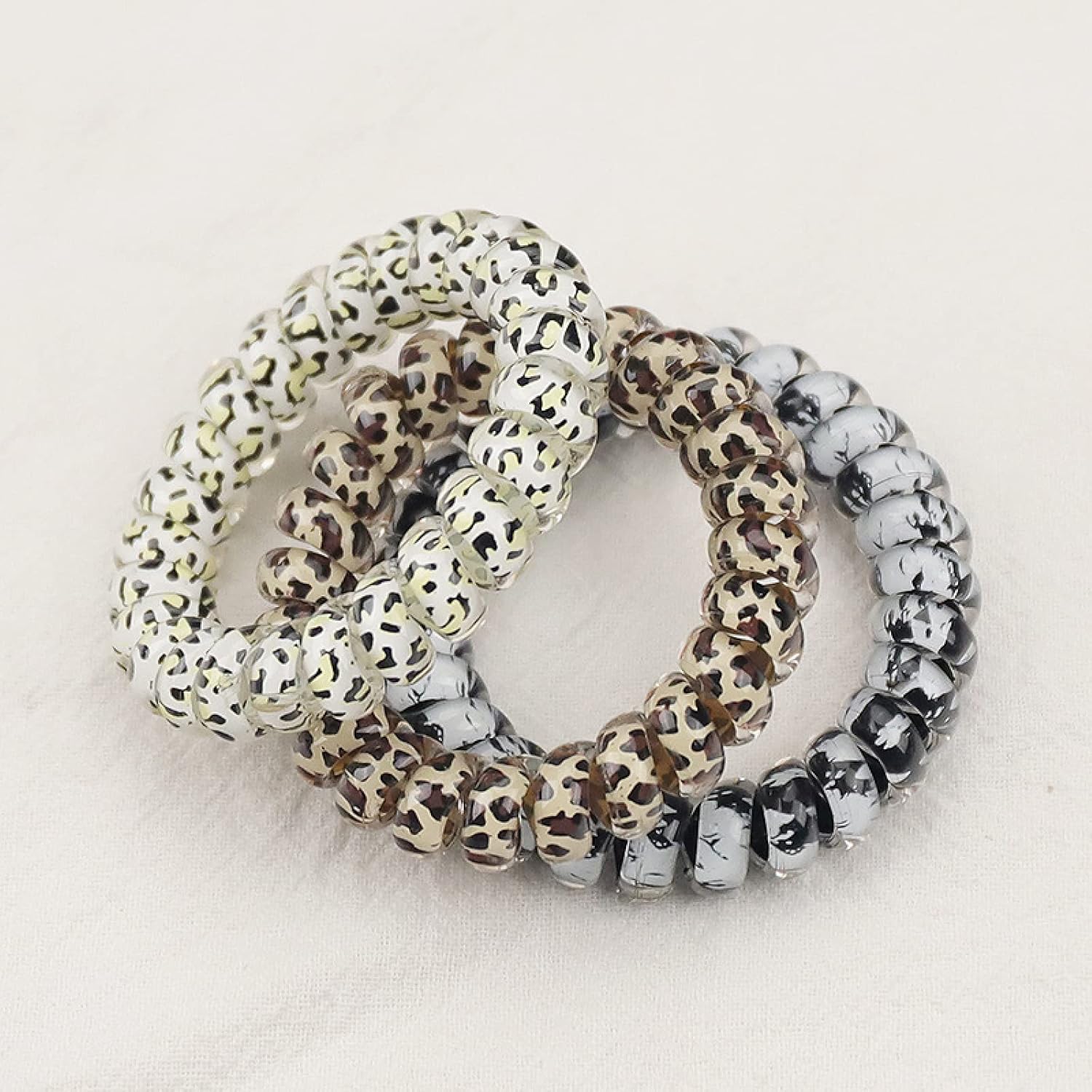 Cuerda de pelo 5 unids leopardo impresión teléfono cable círculo lunares pantalla impresión accesorios para el cabello Headwear cuerda de pelo
