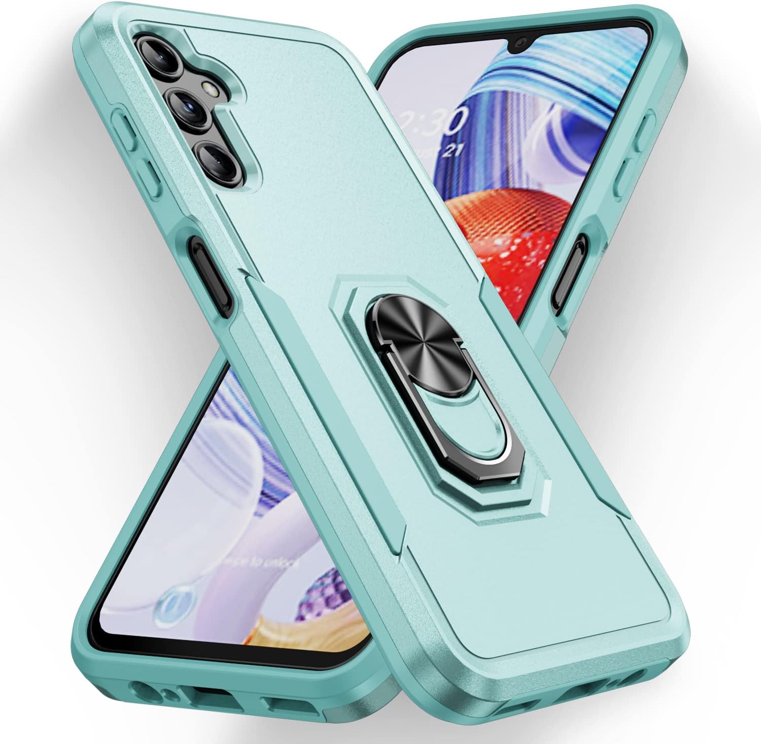 Fucozan Funda para Samsung Galaxy A14 5G con protector de pantalla con anillo de soporte, resistente protección de grado militar a prueba de golpes