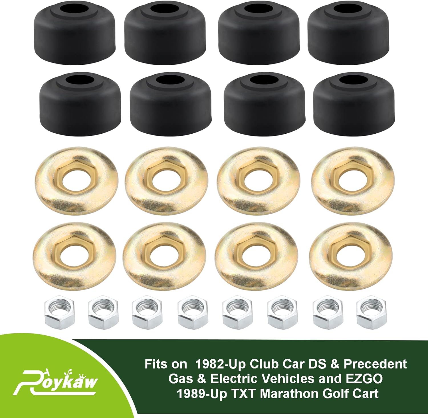 Roykaw Kits de bujes de choque para carrito de golf para modelos EZGO TXTMarathon 1989-Up y Club Car DSPrecedent 1982-Up, reemplaza al OEM #