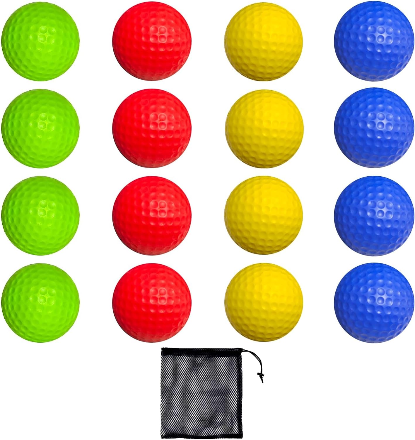 LAZTIC Pelotas de práctica de golf de espuma, paquete de 16 o 54 pelotas de golf suaves, de vuelo limitado, perfectas para práctica de swing en