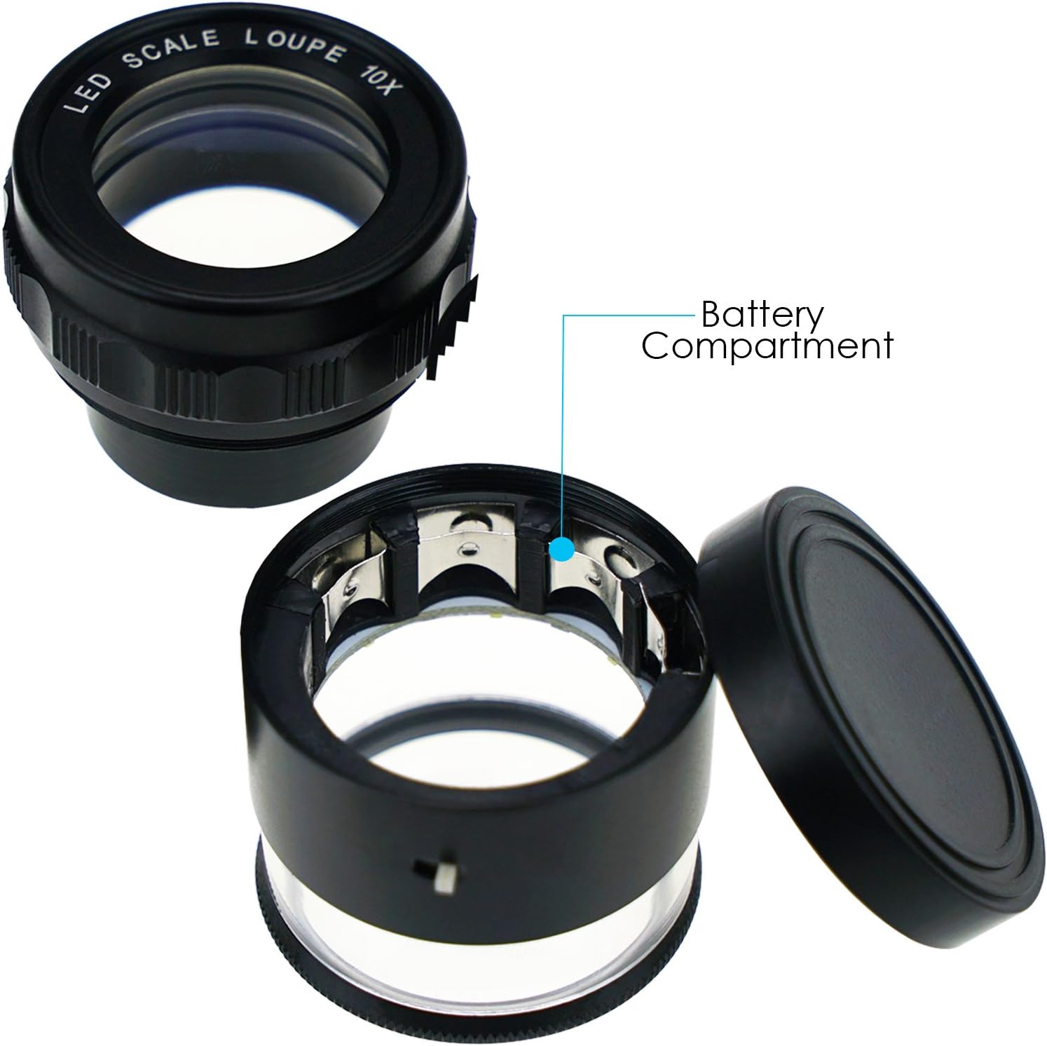 Jewelers – Lupa iluminada a escala de lupa, lupa portátil de lectura de bolsillo con 0.984 in con lupa de ojo enfocada en LED para gemas, monedas