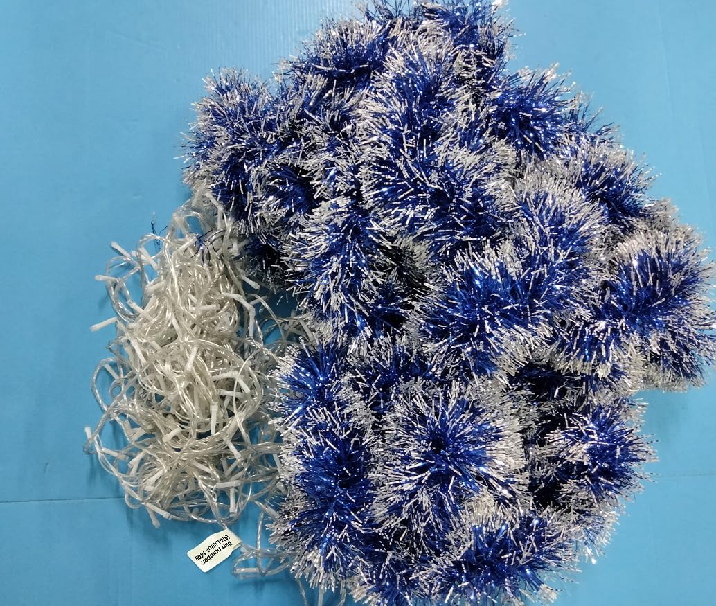 Guirnalda de oropel de Navidad de 100 pies con enchufe, 300 luces LED, guirnalda metálica para colgar, guirnalda de Navidad con luces multicolor