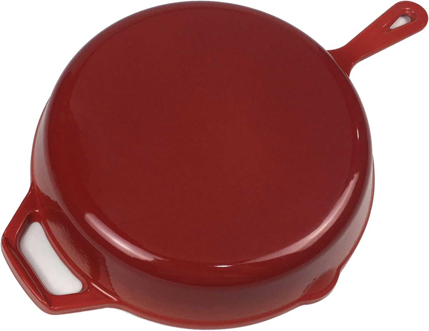 Sartén de hierro fundido esmaltado de 10.25 pulgadas, 1 soporte de silicona para mango caliente y 1 agarradera de silicona para el mango de
