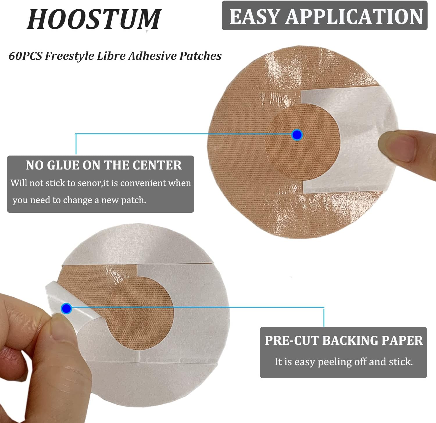 Paquete de 60 fundas de sensor impermeables y resistentes al sudor para Libre 123Pro, parches adhesivos para sensor de estilo libre, cinta de