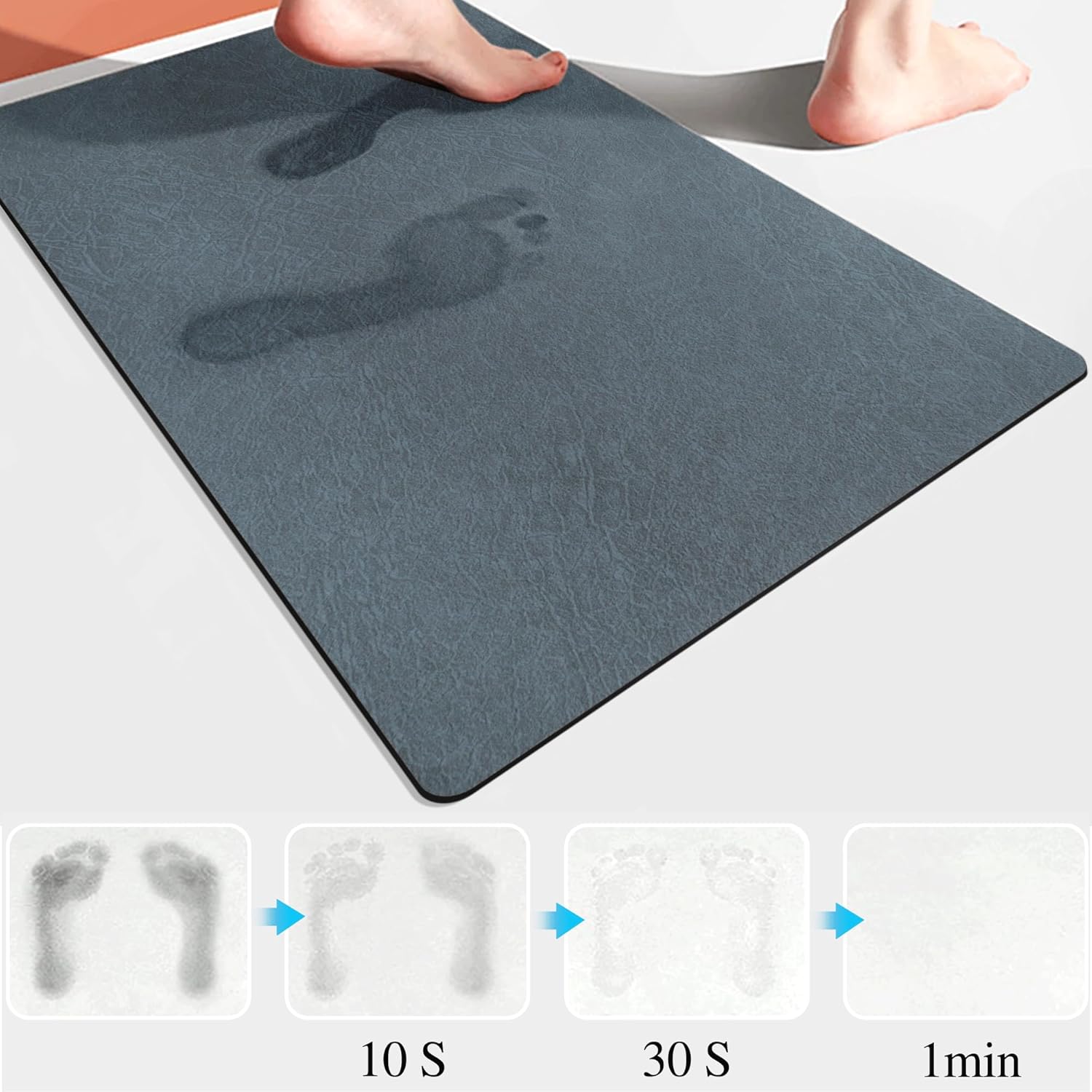 Tapetes de baño finos, tapete de baño de microfibra, alfombras de contorno antideslizantes, bañera a máquina, tapete de baño de piedra de baño de