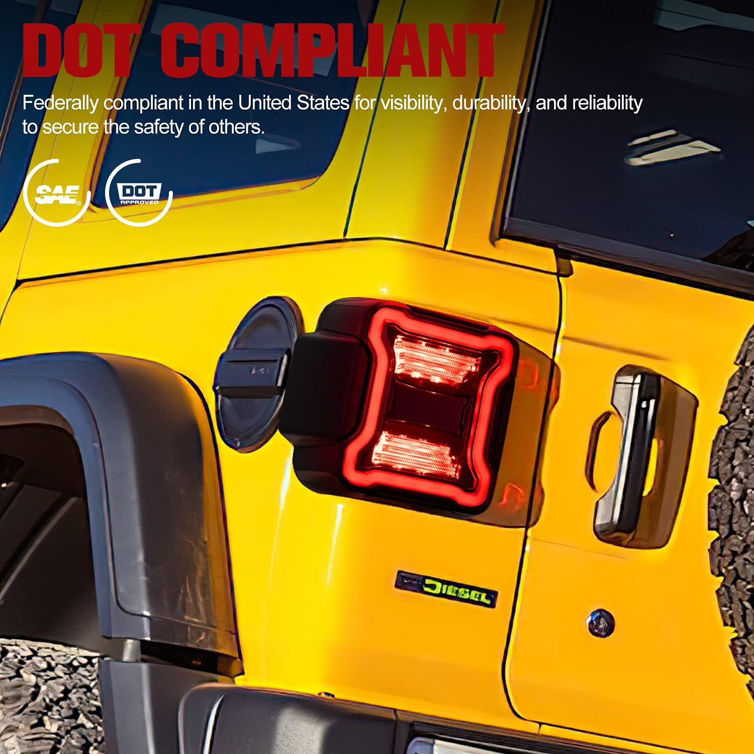 FIERYRED Luces traseras LED ahumadas compatibles con Jeep Wrangler JL 2018-2024, luces de marcha atrás