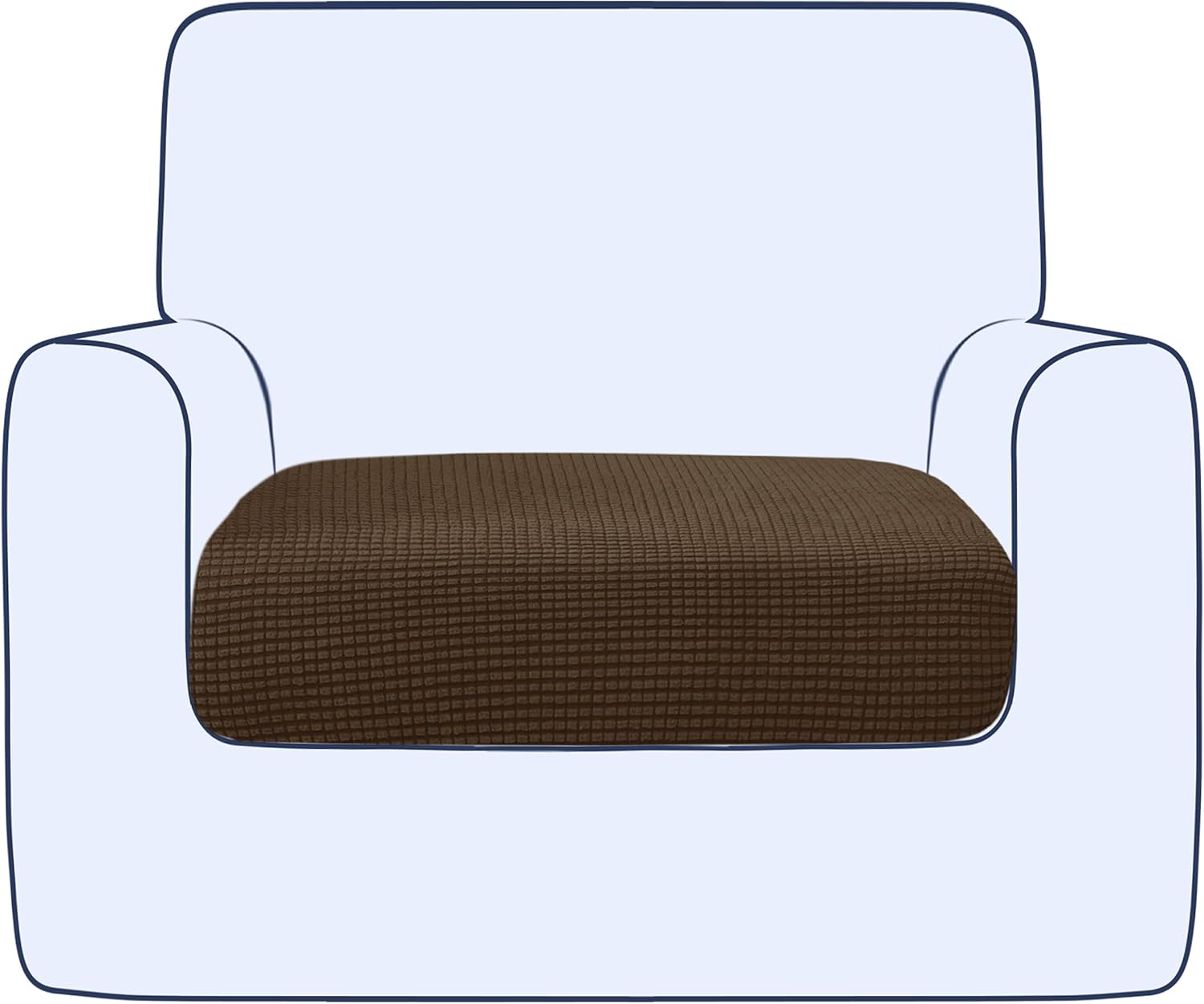 Ouka Funda de cojín elástica para sofá, funda de cojín para asiento de sofá, protector de cojín reversible, protector de cojín suave para sofá