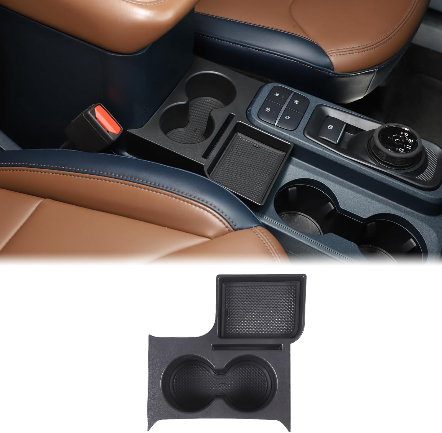 Aunginsy Soporte para taza de consola central compatible con Ford Maverick 2022 2023 2024, caja de reposabrazos de asiento delantero, soporte de