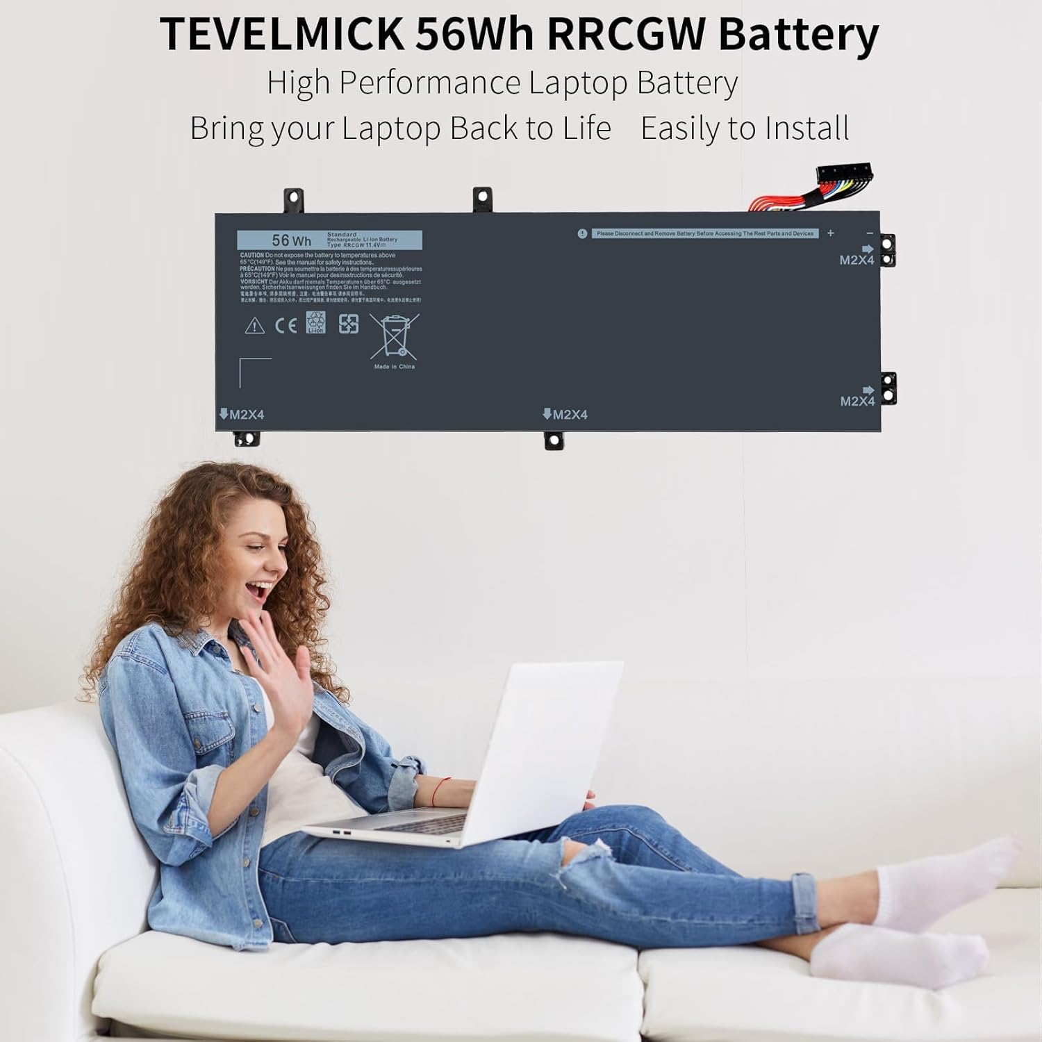 Batería para portátil RRCGW de 56 WH para Dell XPS 15 9550 9560 9570 Precision 5510 5520 5530 Mobile WorkStations Series compatible con H5H20 M7R96