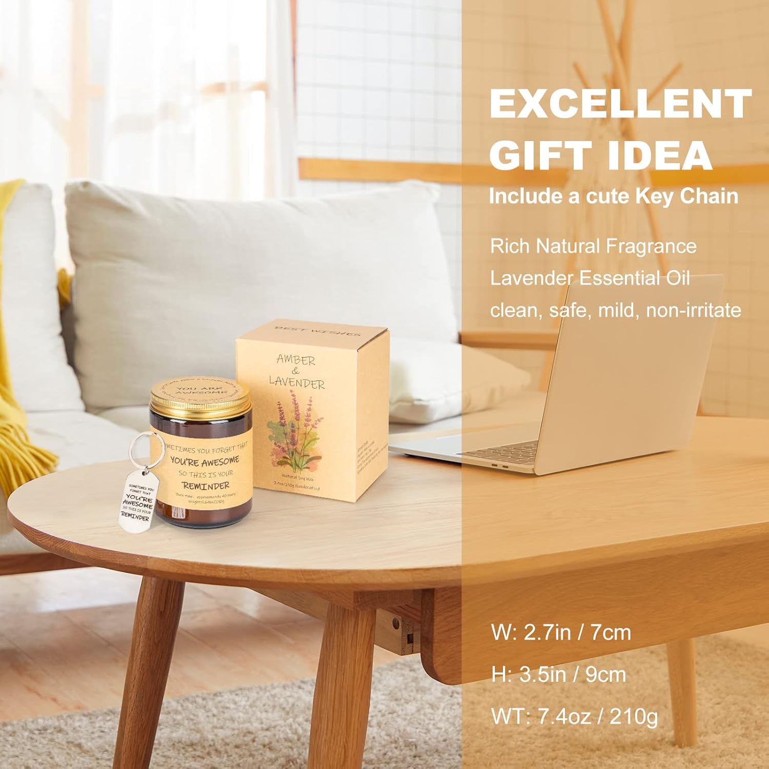 Velas perfumadas de lavanda, regalos de agradecimiento inspiradores, juego de velas de cumpleaños para mujeres, regalos de cumpleaños relajantes