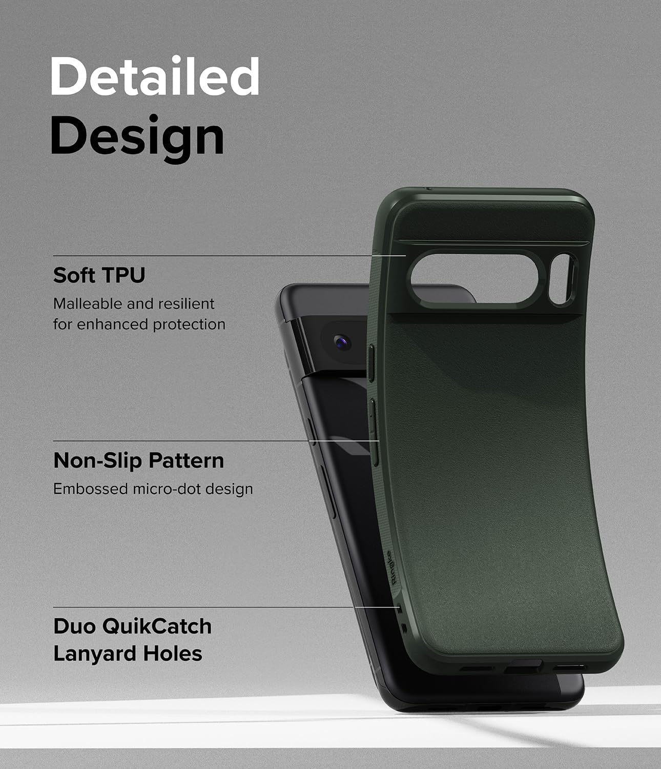 Ringke Onyx Se siente bien en la mano Compatible con Google Pixel 8 Pro, tecnología antihuellas que evita manchas grasas, agarre mejorado