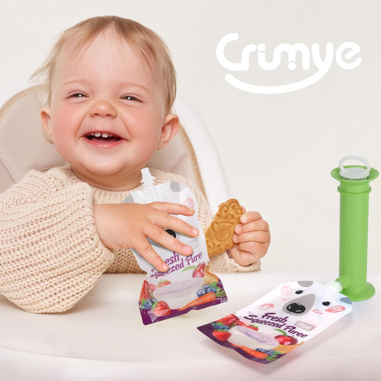 Nuevo fabricante de bolsas de alimentos para bebés, bolsas reutilizables con cremallera para niños pequeños, sin BPA, puré de frutas recargable,
