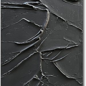 NANKAI Arte pintado a mano en lienzo negro para la pared, 48 x 24 pulgadas, pintura al óleo moderna abstracta moderna contemporánea, arte de pared NANKAI Arte pintado a mano en lienzo negro para la pared, 48 x 24 pulgadas, pintura al óleo moderna abstracta moderna contemporánea, arte de pared