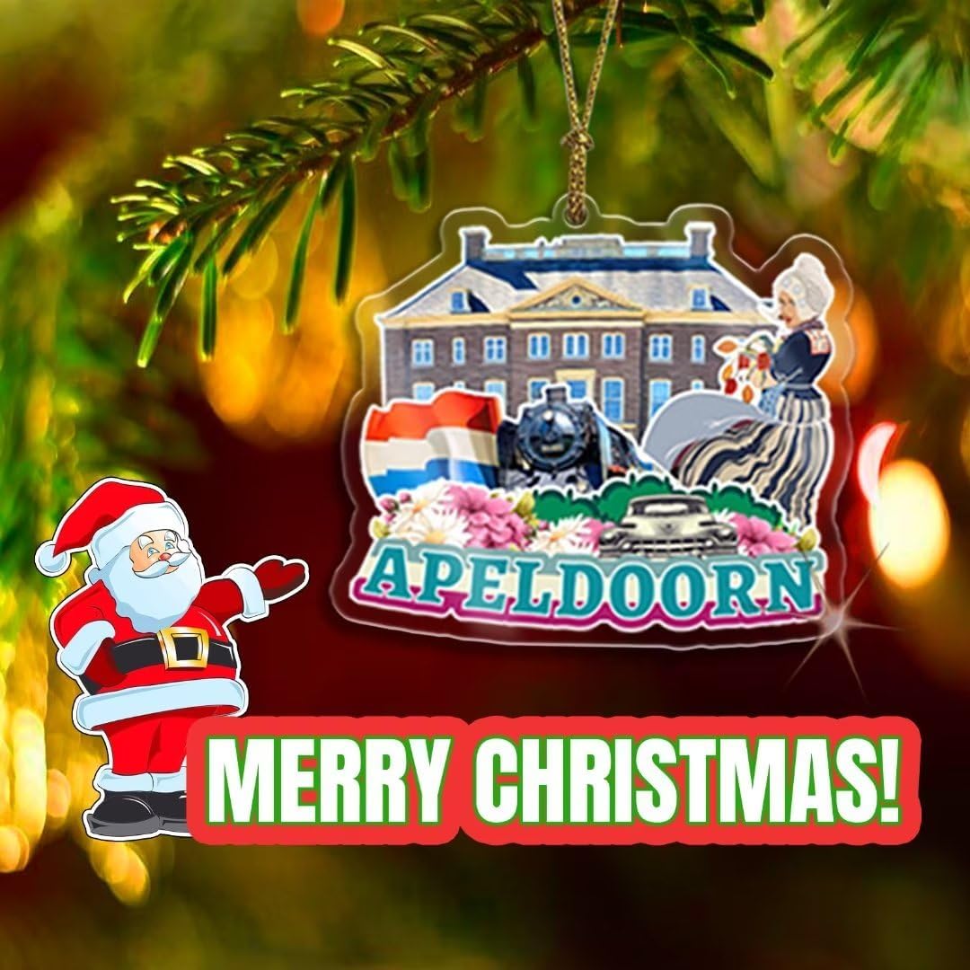 Tivoli Lazio – Adorno de Navidad de acrílico transparente de doble cara para decoración de árbol, colgante de recuerdo de viaje, colección