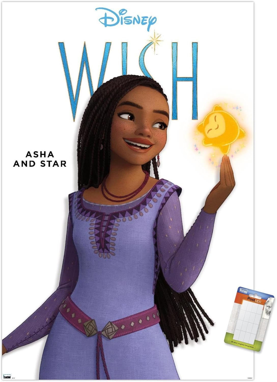 Trends International Disney Wish Asha Feature Series – Póster de pared, 22.37 x 34.00 pulgadas, paquete de póster y montaje