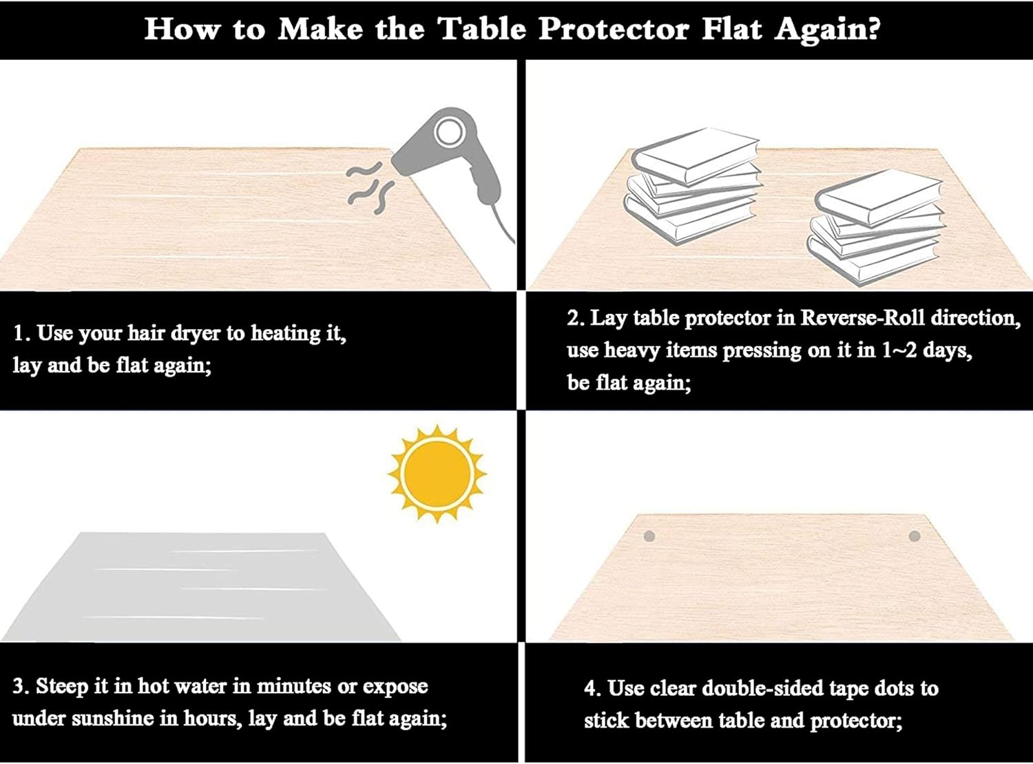 YYHJ Protector de mantel de varios tamaños, PVC transparente rectangular de plástico, mantel de aceite, fácil de limpiar, impermeable, lavable, para