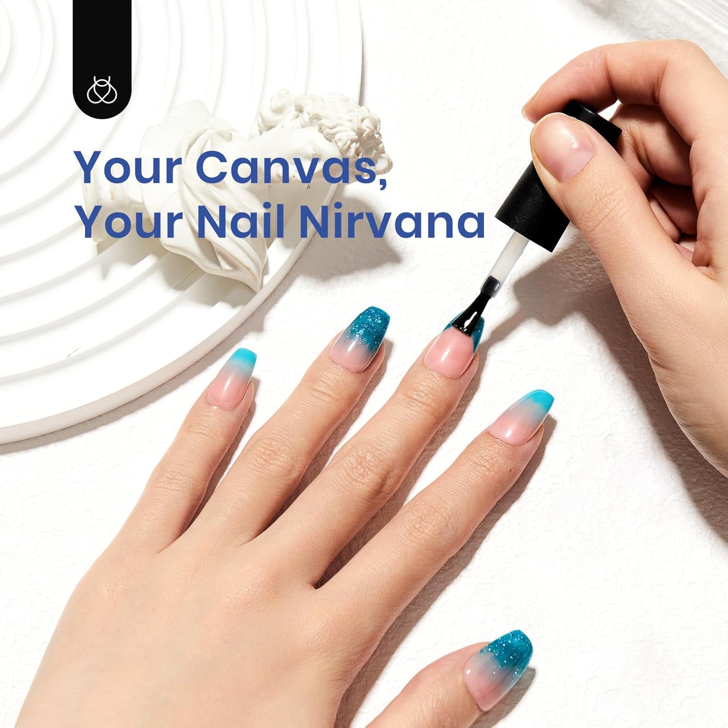 Beetles – Kit de extensión de uñas de gel, 504 piezas preliminadas, medio mate, cortas, puntas de uñas de gel suave con pegamento multiusos 5 en 1,