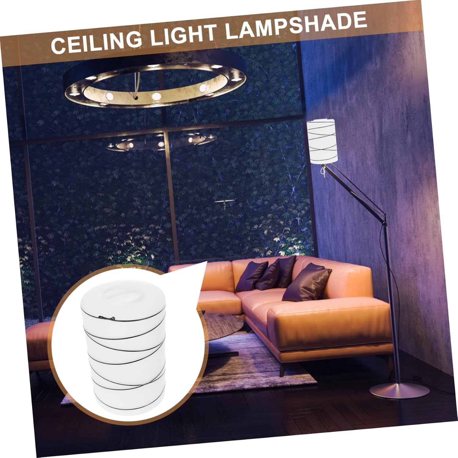 Housoutil Pantalla cilíndrica de vidrio Accesorios interiores Cubiertas de luz para luces de techo de repuesto de vidrio blanco globo cilindro
