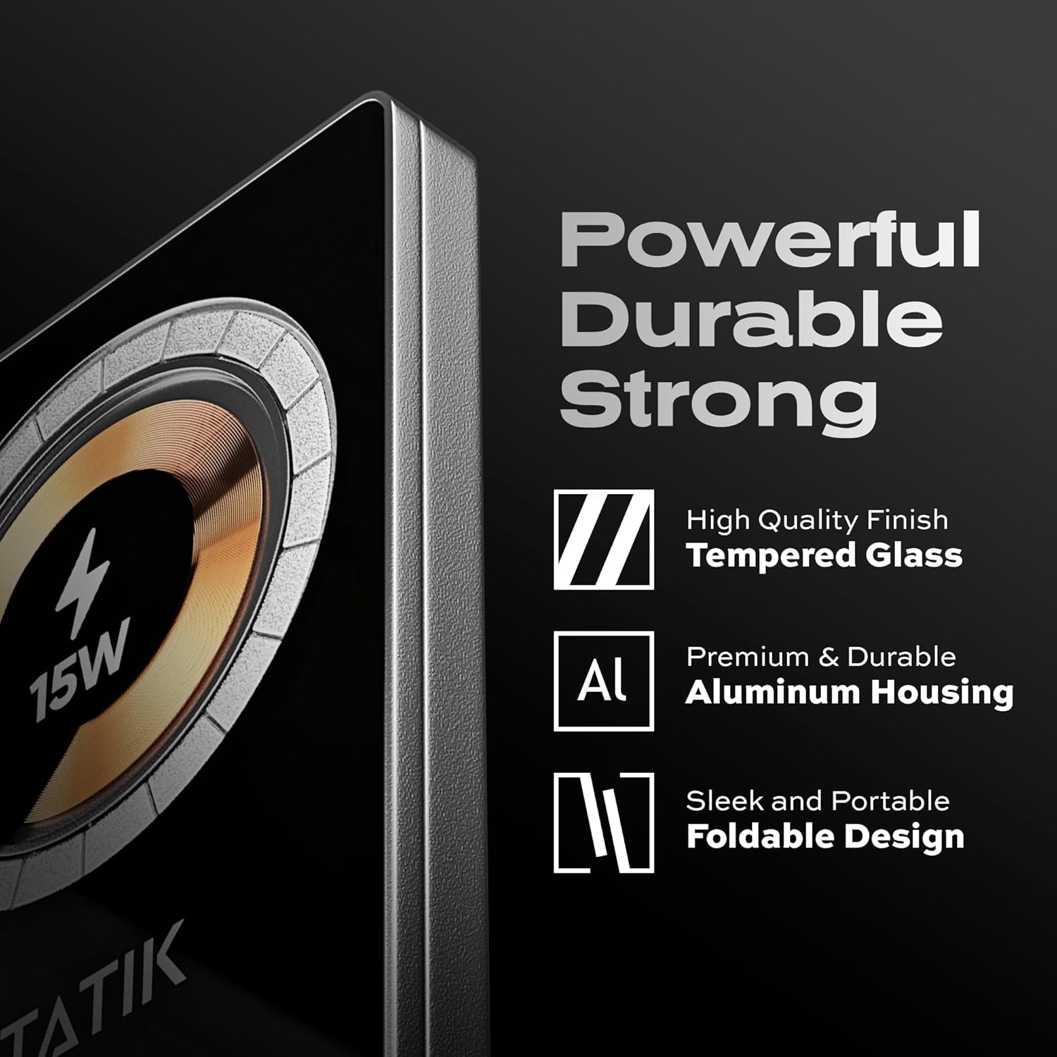 STATIK MagCharger – Estación de carga inalámbrica de 15 W para dispositivos Apple, iPhone, AirPods y Apple Watch, estación de carga 3 en 1 Apple,